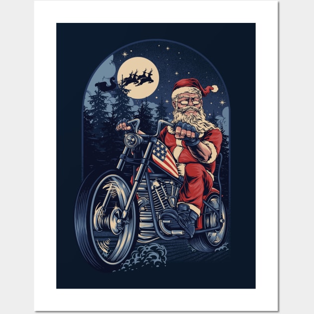 chopper santa clause Wall Art by krisnaokky